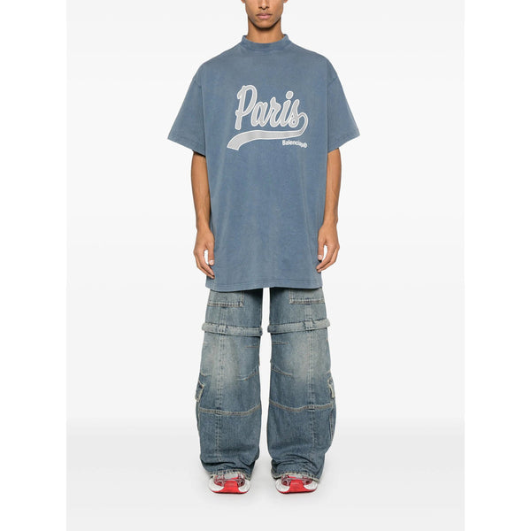 Balenciaga T-Shirts- Balenciaga Blue T-Shirts & Vests - T-Shirts Men Premium Designer Cotton T-Shirt