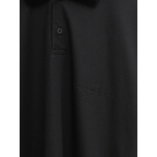 Balenciaga Polo Shirts- Balenciaga Black Polo Shirts Men Classic Designer Cotton Polo Shirt