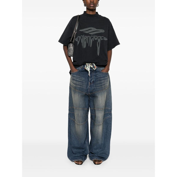 Balenciaga Jeans- Balenciaga Blue Denim - Loose-Fit Jeans Men Premium Designer Denim Jeans