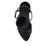 Close-up of Balenciaga sandals hardware and fine stitching