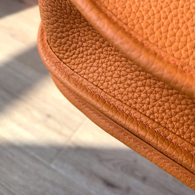 Side view of minimalist structured handbag