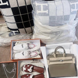 Side view of sophisticated structured handbag