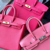 Side view of graceful structured handbag
