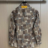 Side profile of Louis Vuitton luxury clothing with logo-detail design