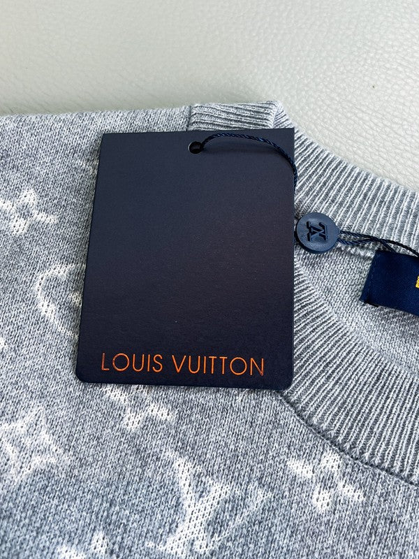 Back view of Louis Vuitton luxury clothing with monogram-inspired silhouette