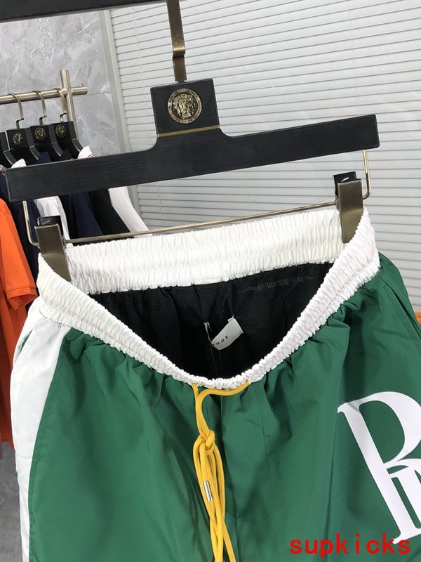 Back view of Rhude luxury clothing with label-forward styling