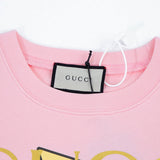 Close-up detail shot of Gucci luxury clothing with contemporary cut