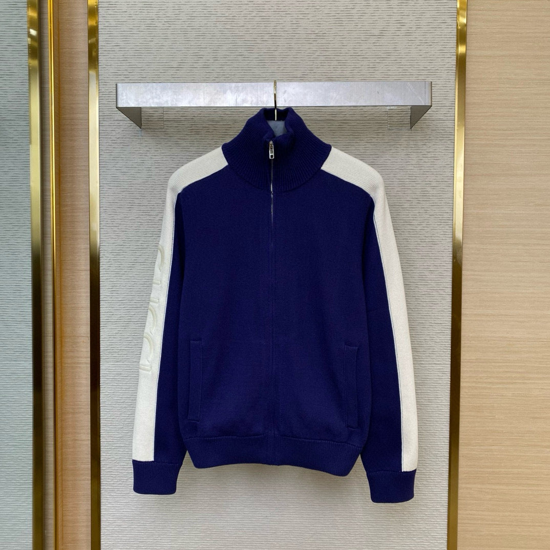 Front view of Gucci premium Bomber Jacket with iconic logo hardware