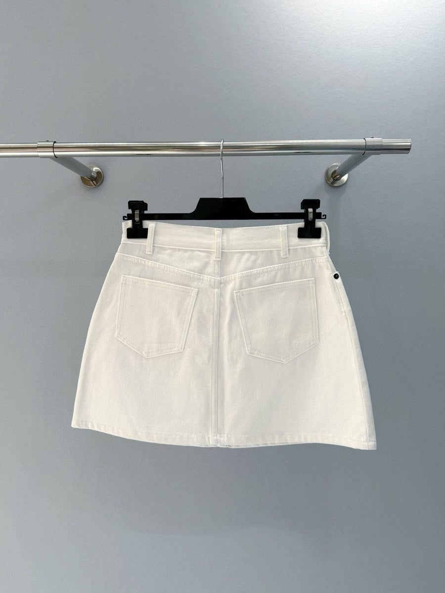 Celine Denim Skirt detail shot – designer craftsmanship and quality