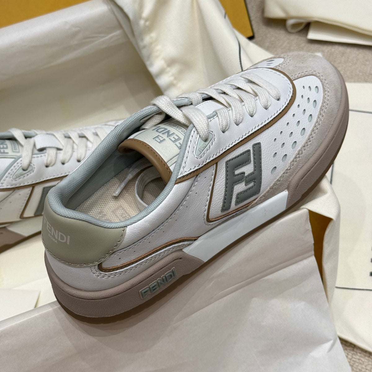 Fendi Sneaker detail shot – designer craftsmanship and quality