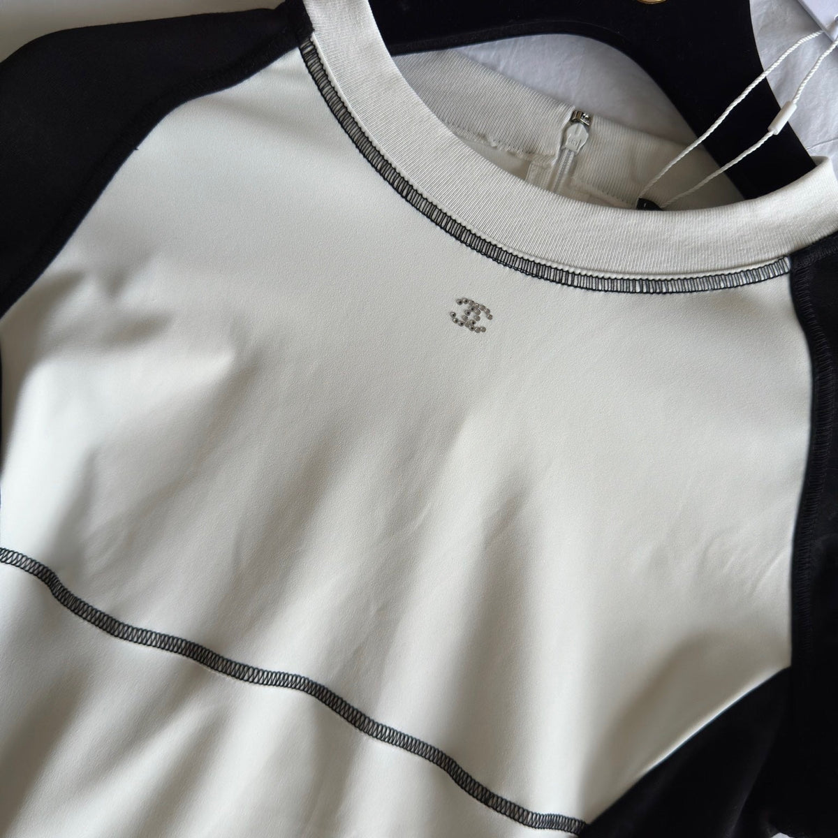 Chanel T-Shirt detail shot – authentic designer craftsmanship