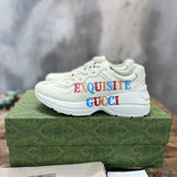 Gucci Luxury sneakers in tonal black bold athletic profile front view