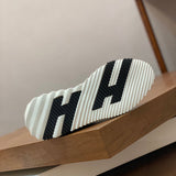Hermès Chocolate Brown Crisscross Strap Sandals - Back View