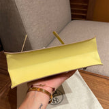 Side view of modernist structured handbag