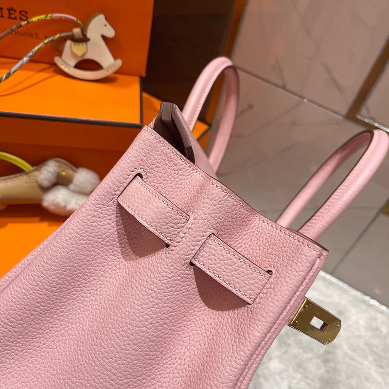 Side view of refined structured handbag