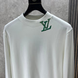 Front view of Louis Vuitton luxury clothing with monogram-inspired silhouette