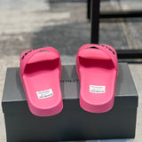 Balenciaga White Block Heel Sandals - Back View
