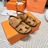 Hermès Black Block Heel Sandals - Detail Shot of Craftsmanship