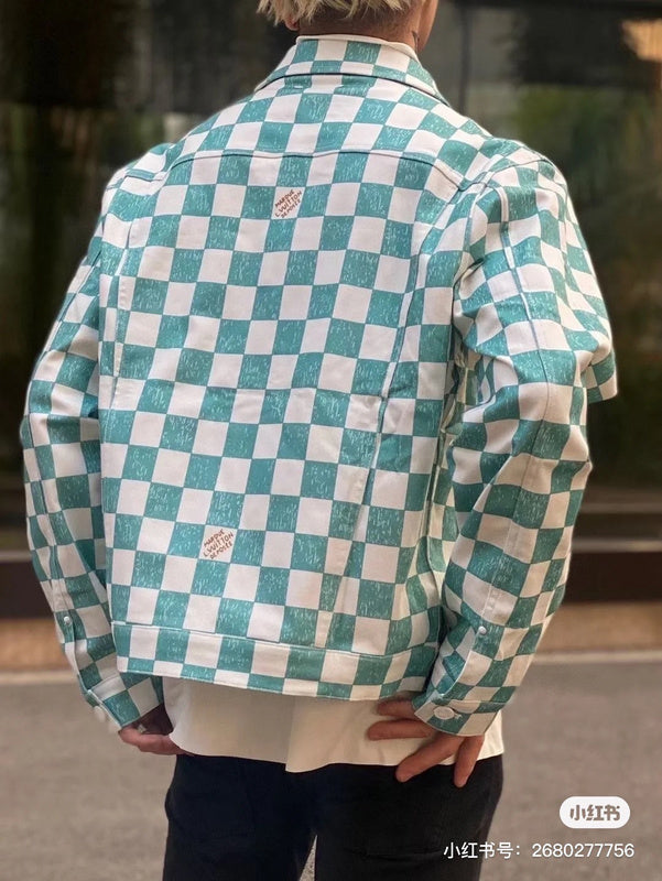 Flat lay presentation of Louis Vuitton luxury clothing with streetwear-inspired cut