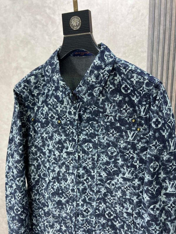 Front view of Louis Vuitton luxury clothing with runway-inspired design