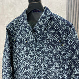 Front view of Louis Vuitton luxury clothing with runway-inspired design