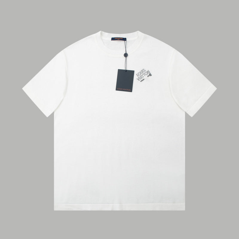 Close-up detail shot of Louis Vuitton cotton t-shirt with tailored silhouette