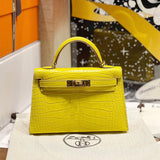 Side view of modern structured handbag