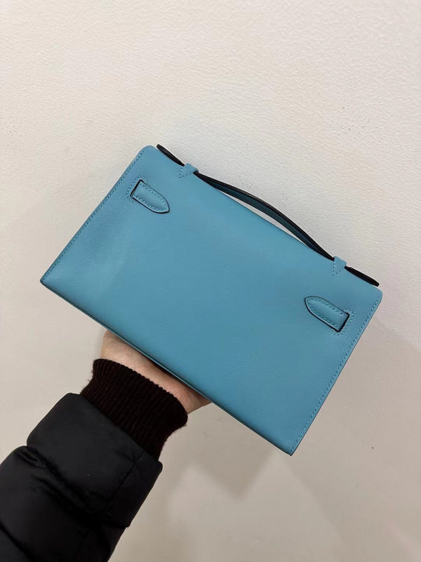 Side view of chic structured handbag