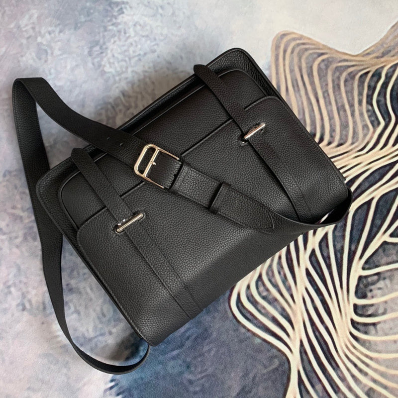 Sleek bag shown from front angle