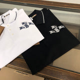 Side profile of Polo cotton polo shirt with monogram-inspired silhouette