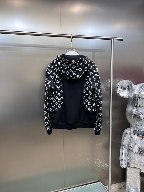 Side profile of Louis Vuitton luxury clothing with label-forward styling