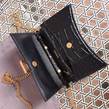 Top view of sleek polished women's handbag – women's luxury handbag