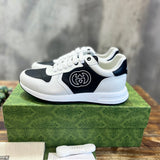Gucci fresh white-and-black luxury sneakers view 10 signature lace-up style