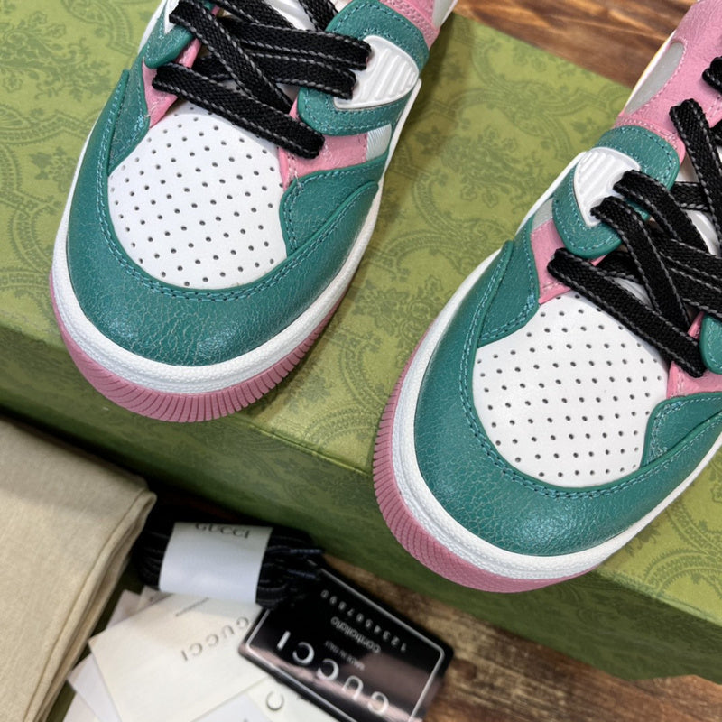 Gucci neutral cream luxury sneakers view 5 signature lace-up style