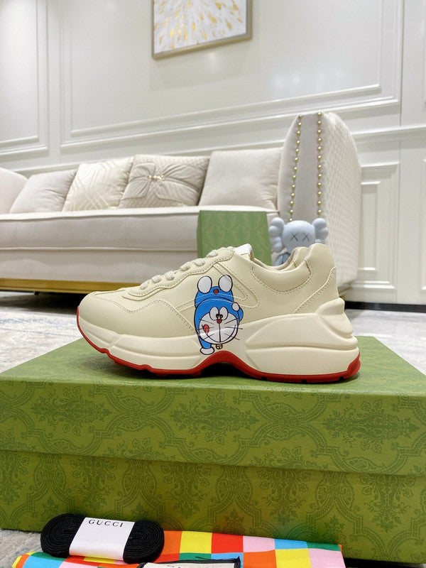 Gucci neutral cream luxury sneakers view 9 breathable knit upper