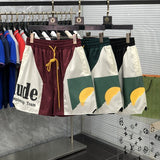 Side profile of Rhude luxury clothing with streetwear-inspired cut