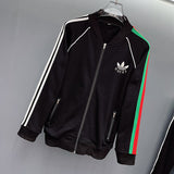 Side profile of Gucci luxury clothing with logo-detail design