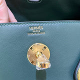 Side view of modern structured handbag