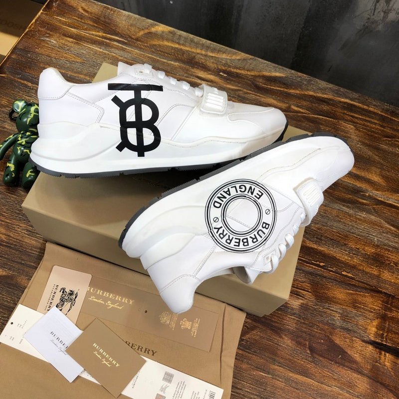 Burberry White Platform Heels - Angled View