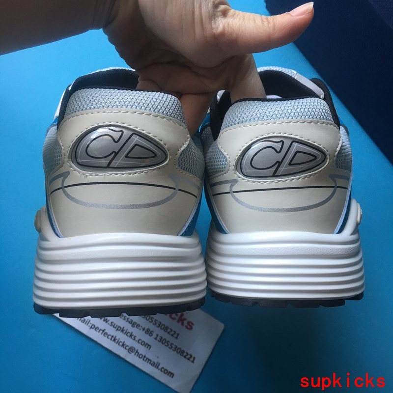 Dior Beige Chunky Platform Sneakers - Close-Up Texture View