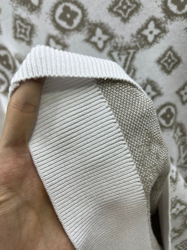 Back view of Louis Vuitton luxury clothing with logo-detail design