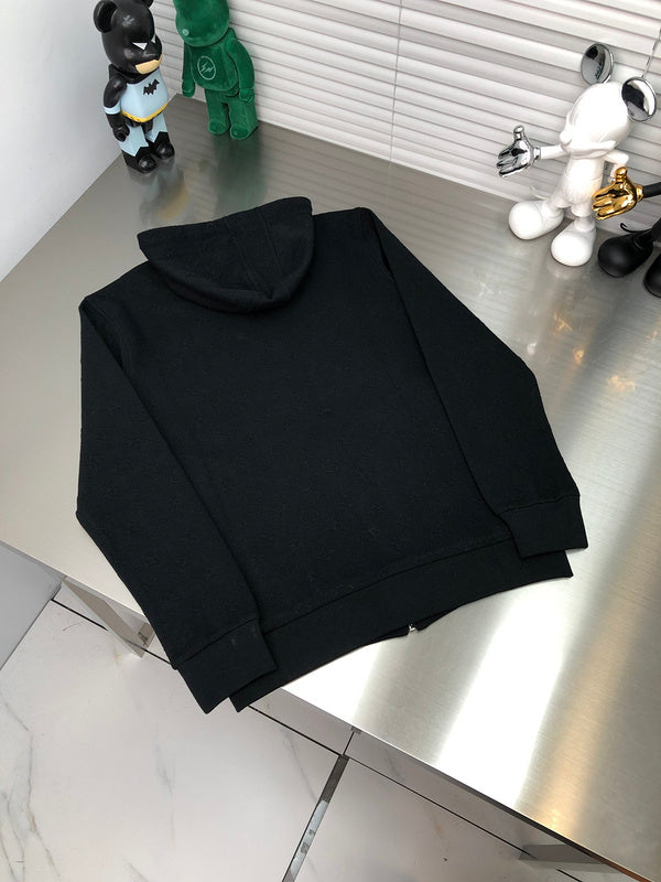 Back view of Louis Vuitton luxury clothing with signature branding