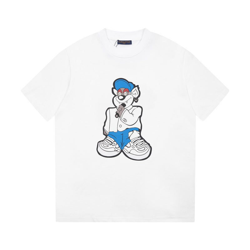 Side profile of Louis Vuitton cotton t-shirt with monogram-inspired silhouette