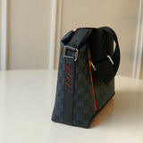 Back view of premium classic women's handbag – women's statement bag