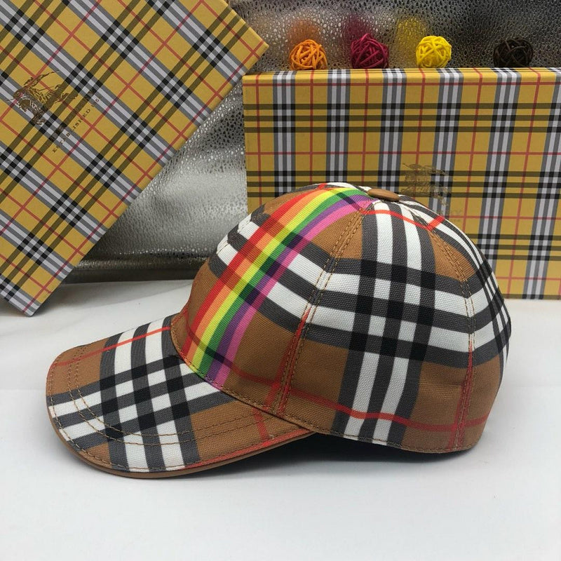 Angled view of Burberry unisex cap