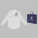 Back view of Louis Vuitton luxury clothing with logo-detail design