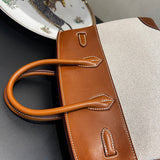 Side view of crisp structured handbag