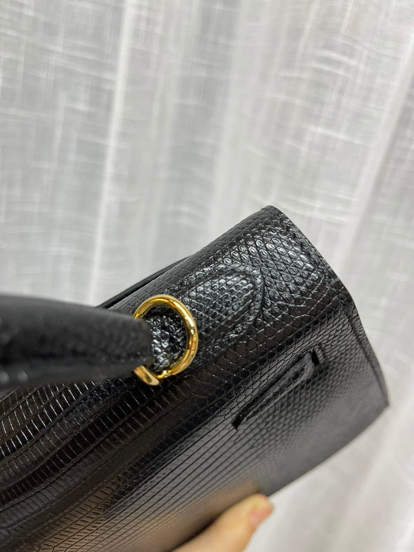 Side view of graceful structured handbag