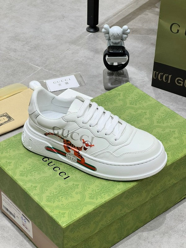 Gucci neutral cream luxury sneakers view 5 signature lace-up style