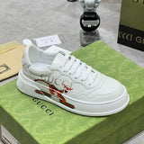 Gucci neutral cream luxury sneakers view 5 signature lace-up style